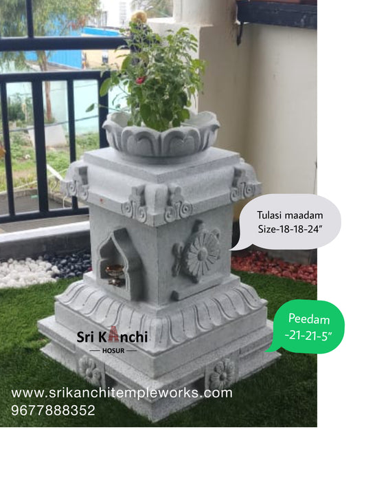 LOTUS top Tulasi maadam with Srinivasa Perumal Symbols