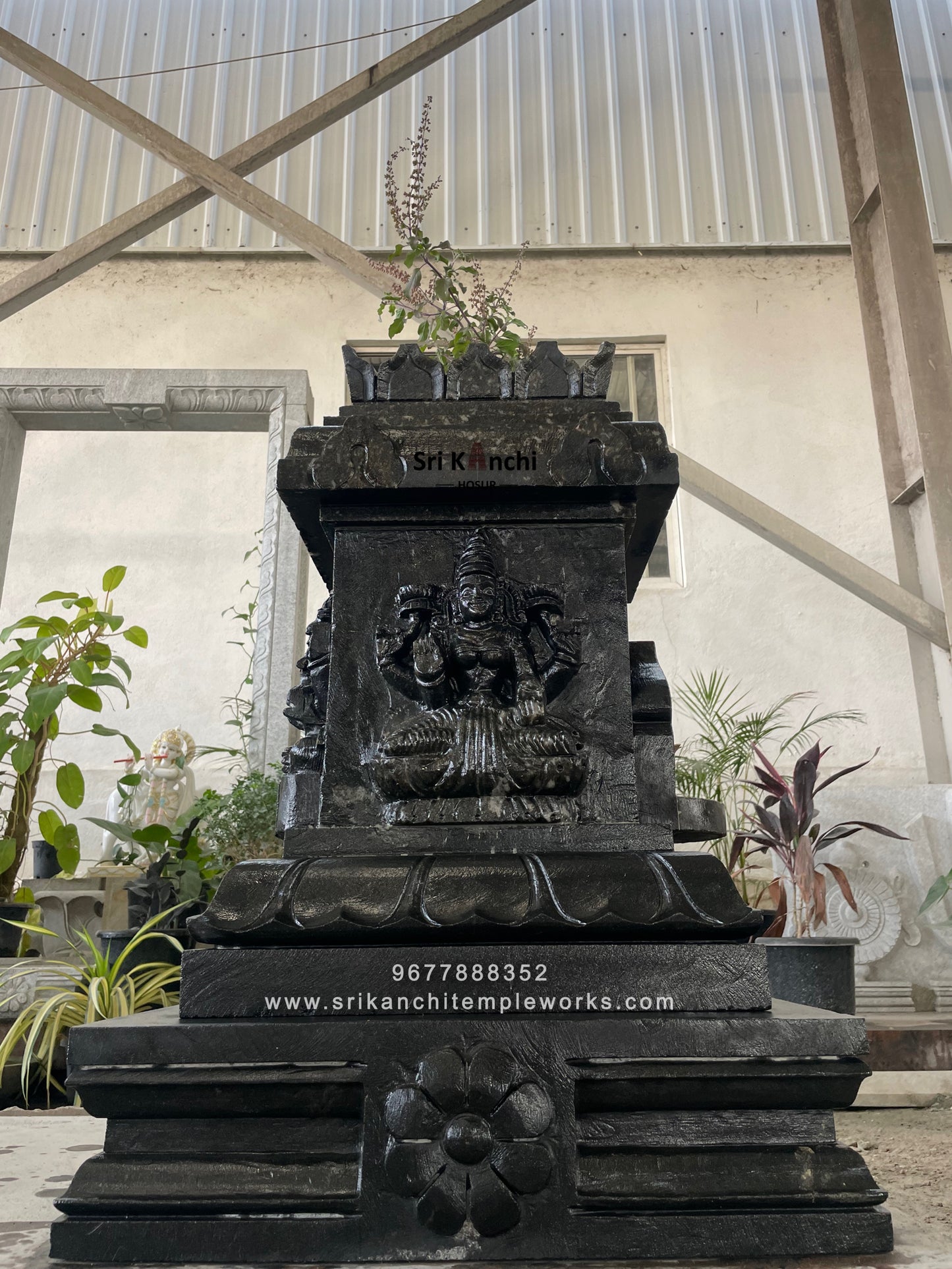 Sri Lakshmi / Sri Krishnar /Sri Vinayager Tulsi maadam (Black Stone)