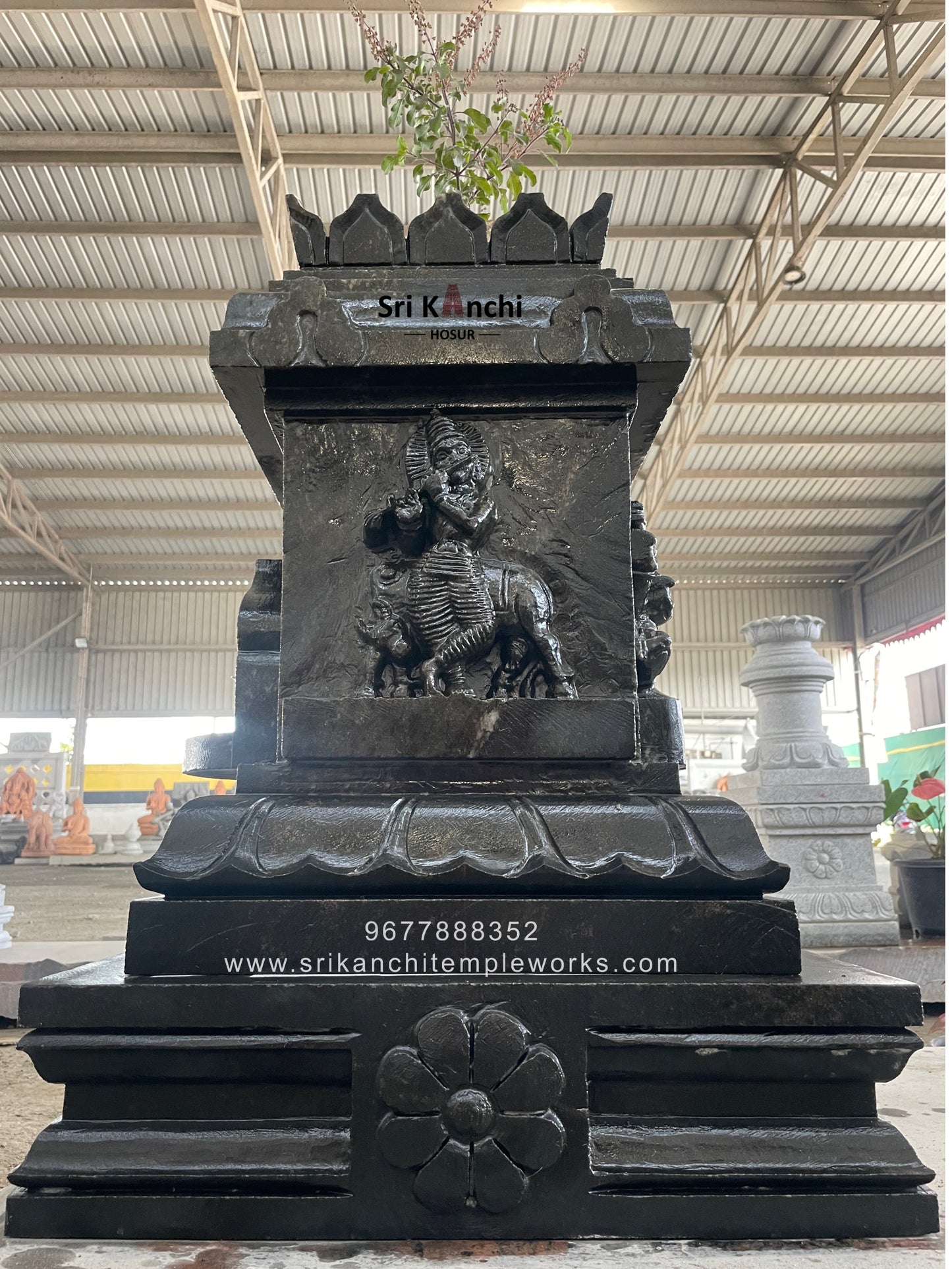 Sri Lakshmi / Sri Krishnar /Sri Vinayager Tulsi maadam (Black Stone)