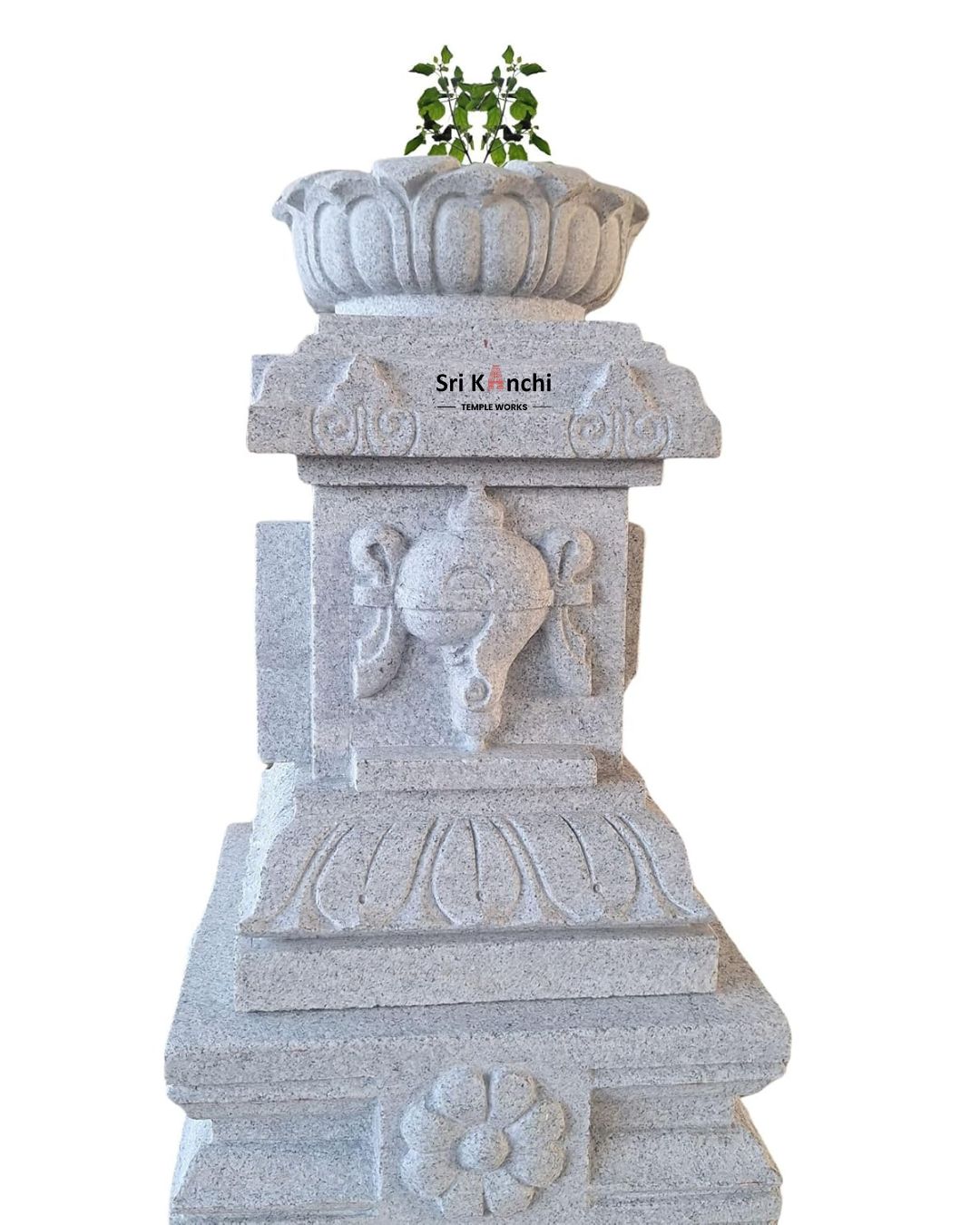 Tulasi Maadam with Lotus Top Kudu Design Perumal Sign