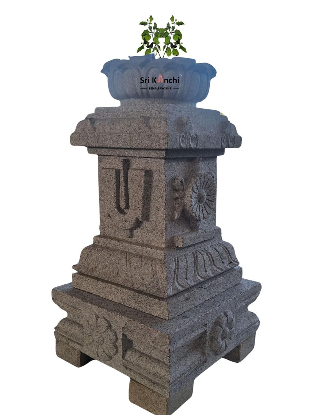 Tulasi Maadam with Lotus Top Kudu Design Perumal Sign