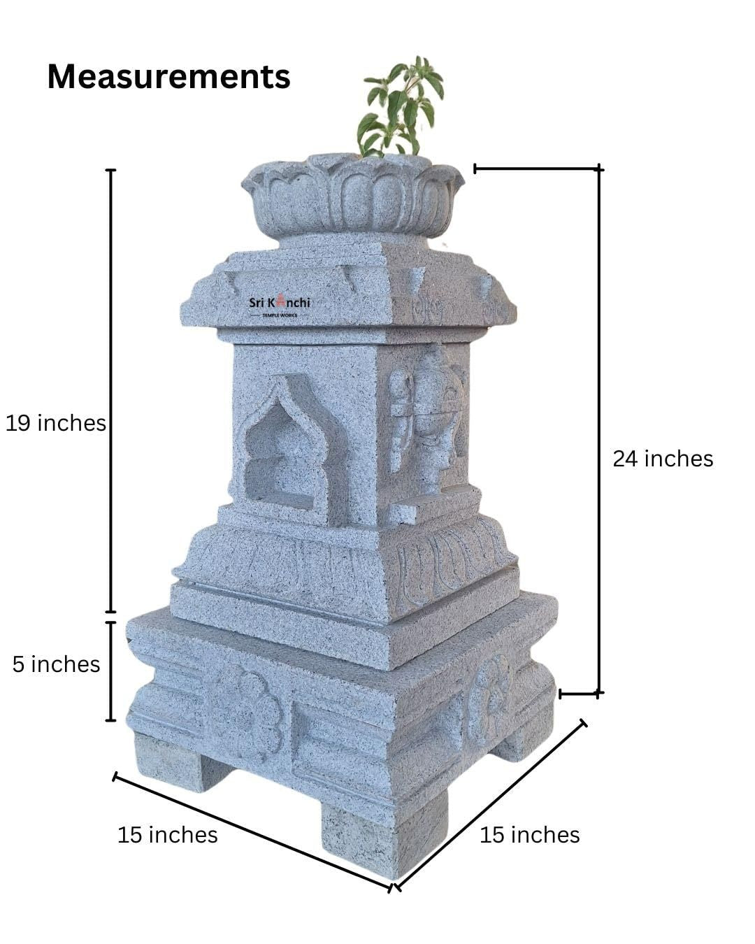 Tulasi Maadam with Lotus Top Kudu Design Perumal Sign