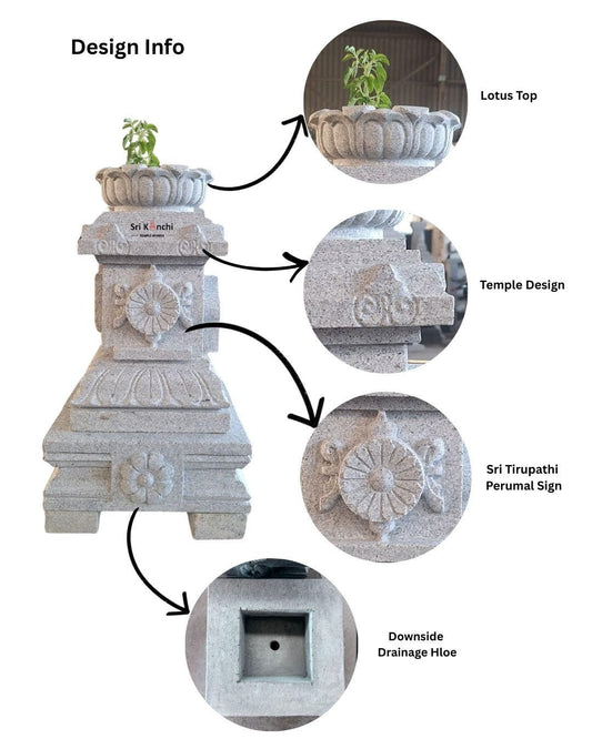 Tulasi Maadam with Lotus Top Kudu Design Perumal Sign