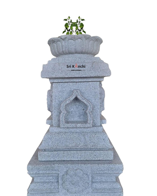 Tulasi Maadam with Lotus Top Kudu Design Perumal Sign