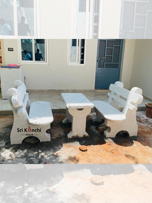 Stone Bench & Table set