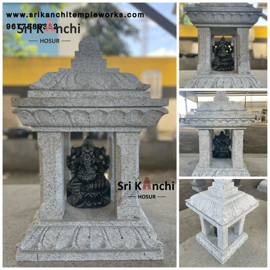 Small Mandapam 15*15-18(H) / White Stone Granite