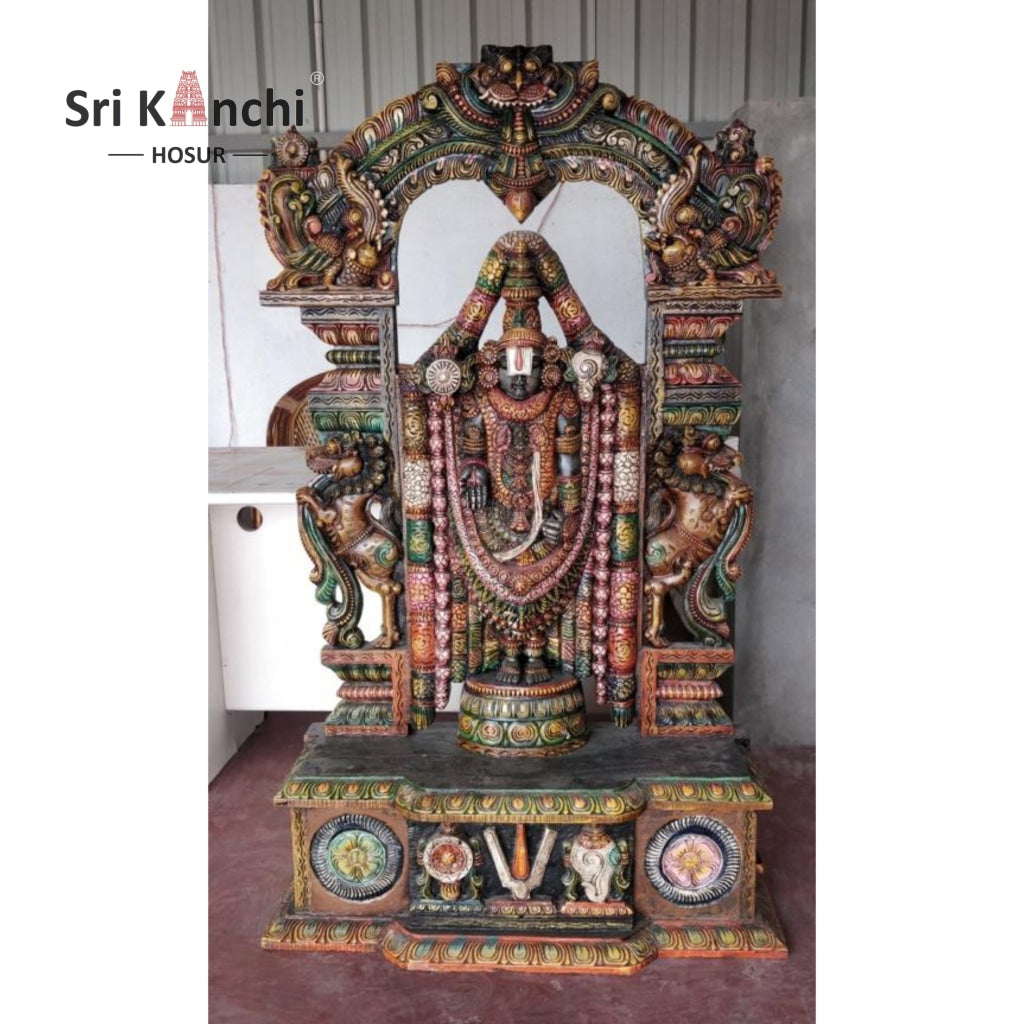 Thirupathi Venkatachalapathy 5 Feet / Wood Painting Craft Wood & Shapes